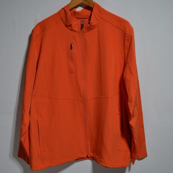 Graham Luxe Lightweight Performance Full Zip Golf Jacket Size XL Orange - Picture 1 of 9